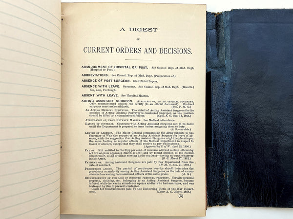 A Digest of Current Orders and Decisions; With extracts from Army regulations, relating to the Medical Corps of the U.S. Army; compiled under direction of the Surgeon-General.