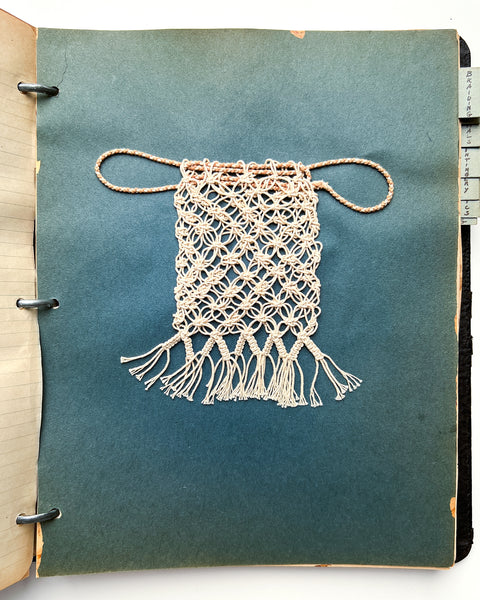 Mid-Century binder of work in handicraft, including braiding, printing and weaving, with many mounted specimens and instructions for working.