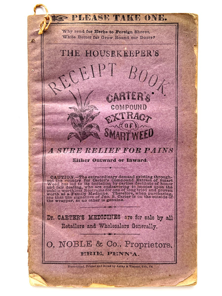 The Housekeeper's Receipt Book (Carter's Compound Extract of Smart Weed)