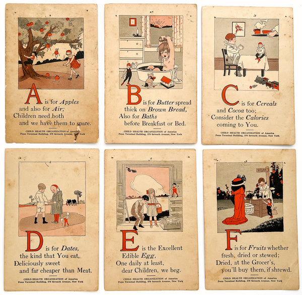 Set of 26 illustrated ABC cards "Child Health Alphabet"