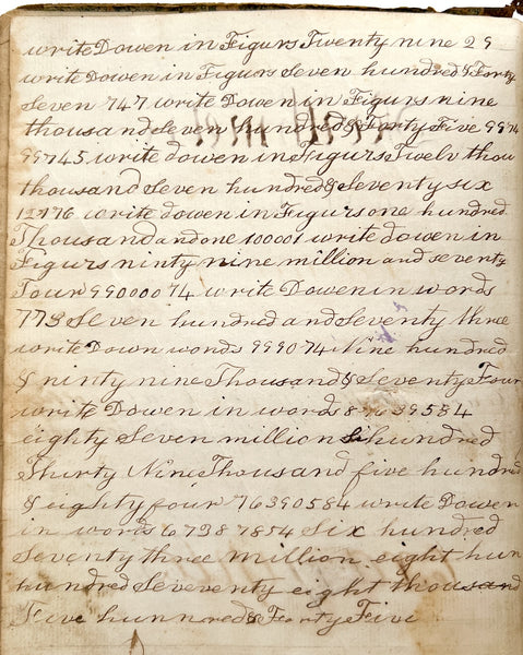 John Grubb’s “Arithmetic in Whole Numbers,” 1811 ciphering book  with a section for “Ale and Beer Measure;” exercises for calculations related to cloth, land, time, wives (or their dowries), &c.