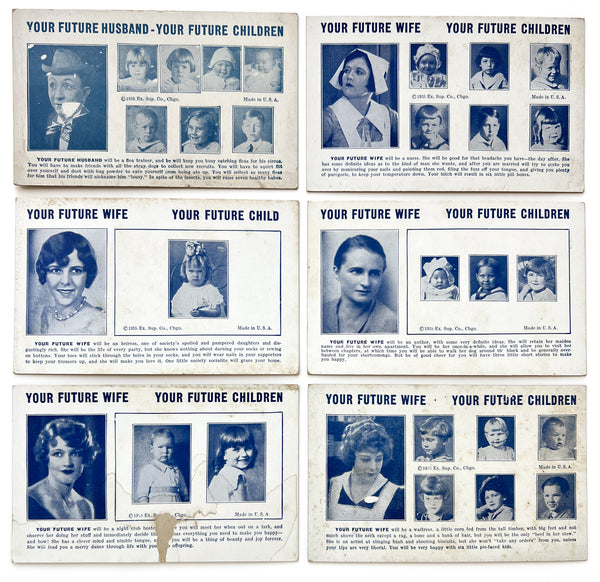 Your Future Wife - Your Future Children (Your Future Husband). Six Fortune Telling Arcade Cards