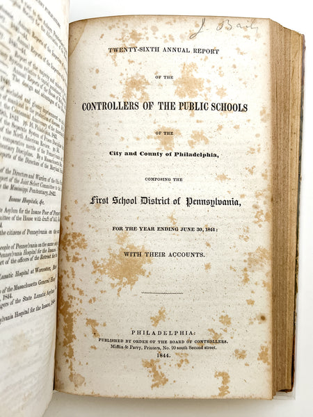 Sammelband of 8 publications related to Philadelphia-area institutions and prison reform, 1844-1845