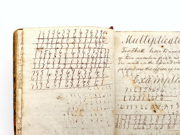 John Grubb’s “Arithmetic in Whole Numbers,” 1811 ciphering book  with a section for “Ale and Beer Measure;” exercises for calculations related to cloth, land, time, wives (or their dowries), &c.