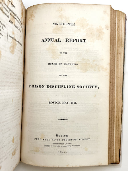 Sammelband of 8 publications related to Philadelphia-area institutions and prison reform, 1844-1845