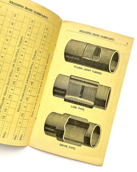 Manufacturers' Price List. Reading Iron Company. Wrought Iron Pipe, Boiler Tubes, Casing, Electric Railway Tubular Poles (cover title)
