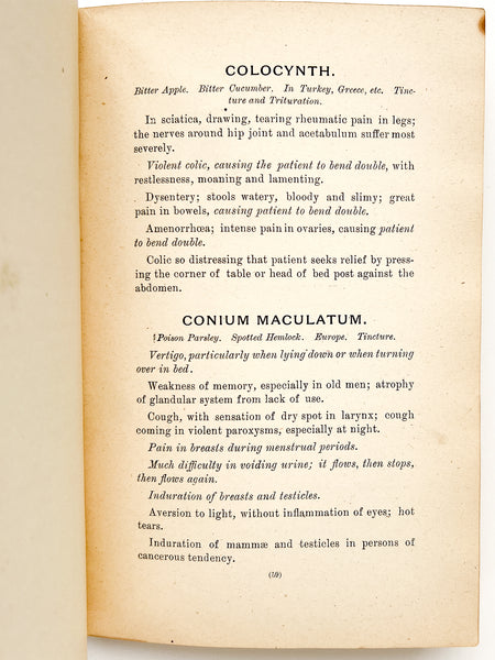 Characteristic Indications of Prominent Remedies, for the use of students of materia medica and therapeutics
