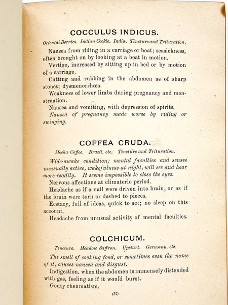 Characteristic Indications of Prominent Remedies, for the use of students of materia medica and therapeutics