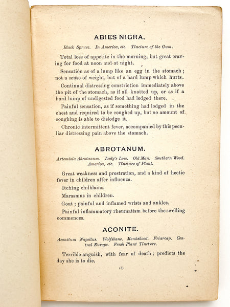 Characteristic Indications of Prominent Remedies, for the use of students of materia medica and therapeutics