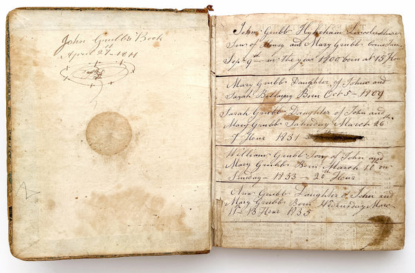 John Grubb’s “Arithmetic in Whole Numbers,” 1811 ciphering book  with a section for “Ale and Beer Measure;” exercises for calculations related to cloth, land, time, wives (or their dowries), &c.