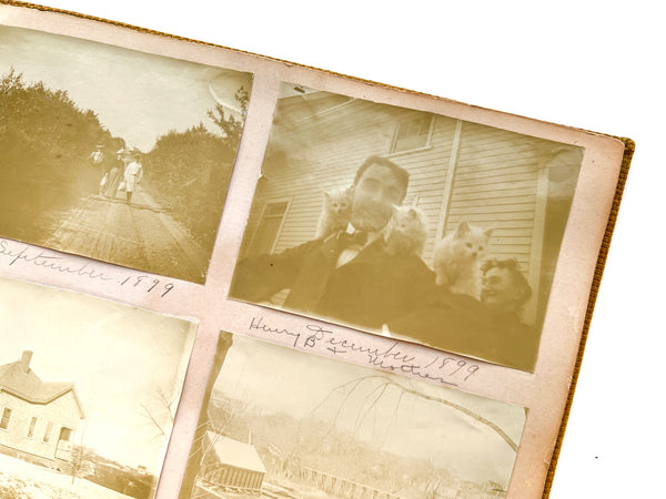 "Kodak Views" 1899-1900 photo album with views of Massachusetts & New England, including Bird's Eye Views from the top of the Bunker Hill Monument and great interior snapshots