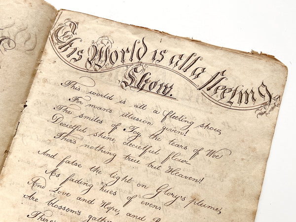 "Let virtue be..." calligraphic manuscript copybook