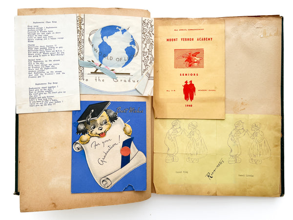 1939 Mount Vernon Academy student scrapbook with drawings related to Seventh-day Adventist eschatology (plus photos and cartoons and boy stuff)