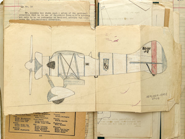 Kansas child's book full of 90+ airplane and automobile drawings