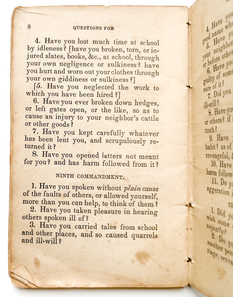 Questions for Self-Examination; Designed Primarily for the Use of Young Persons