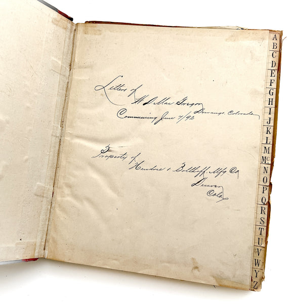 1892 copies of letters by Hendrie & Bolthoff Mfg. Co. representative in Durango, Colorado