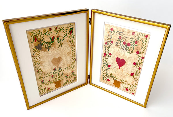 Illustrated manuscript token of remembrance, friendship, and hedged professions of love