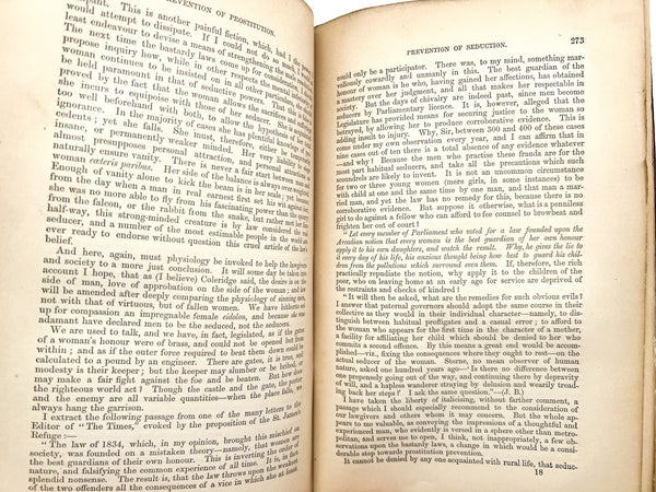 Prostitution, Considered in its Moral, Social, and Sanitary Aspects in London...