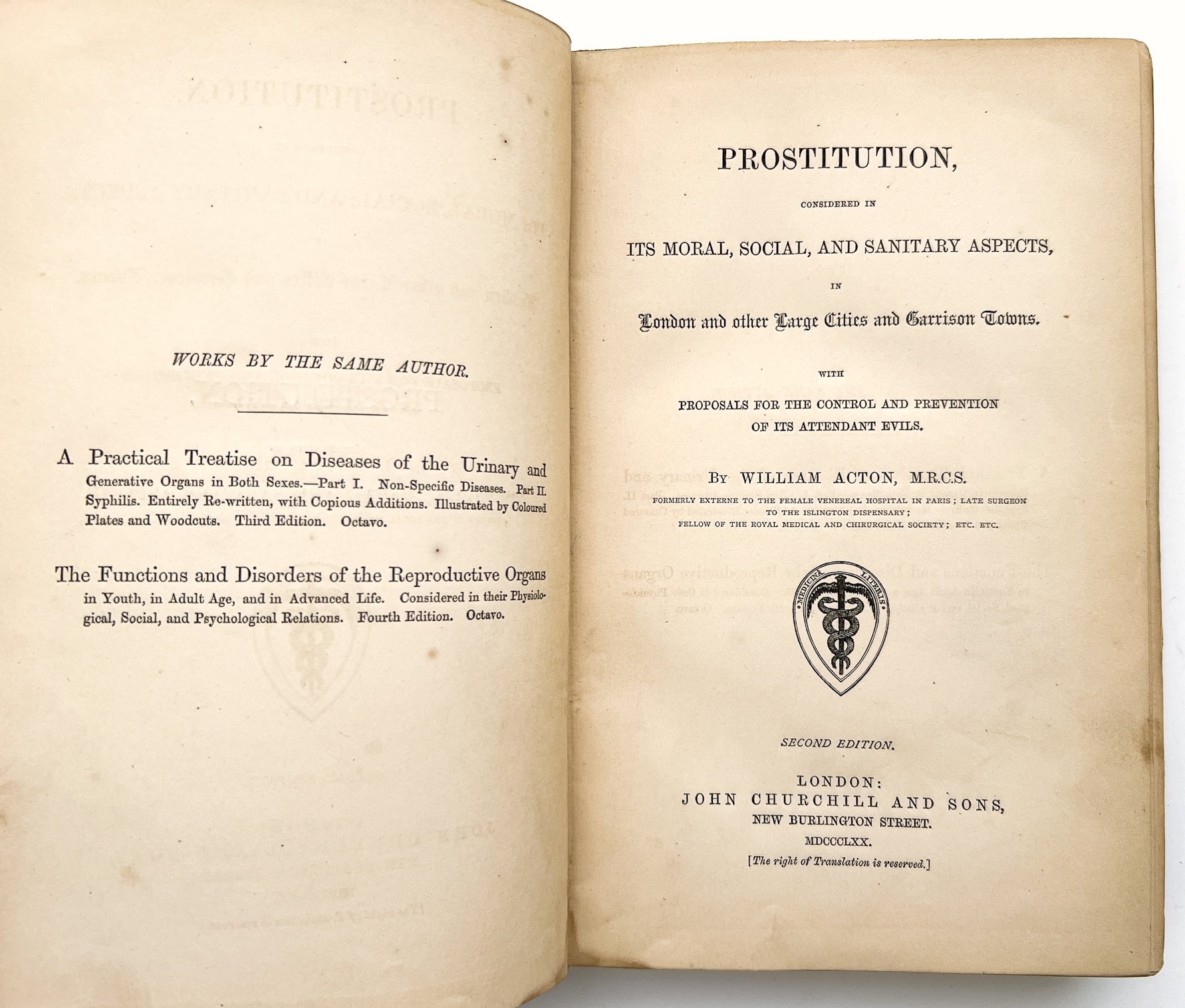 Prostitution, Considered in its Moral, Social, and Sanitary Aspects in London...