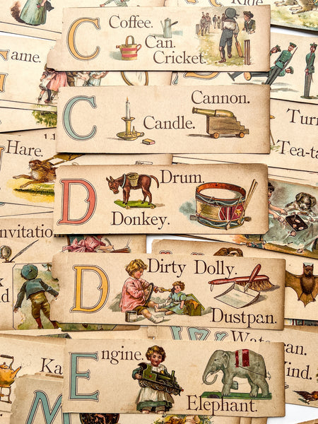 ABC color lithograph slips Deconstructed from "The Merry and Wise ABC"