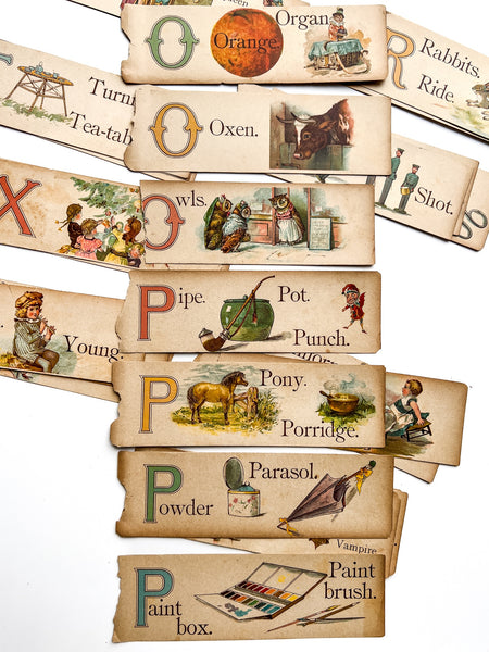 ABC color lithograph slips Deconstructed from "The Merry and Wise ABC"