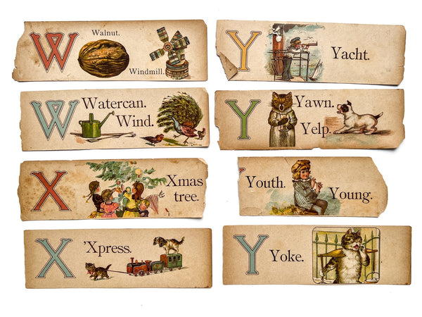 ABC color lithograph slips Deconstructed from "The Merry and Wise ABC"