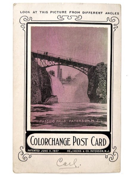 Colorchange Post Card, Passaic Falls, NJ