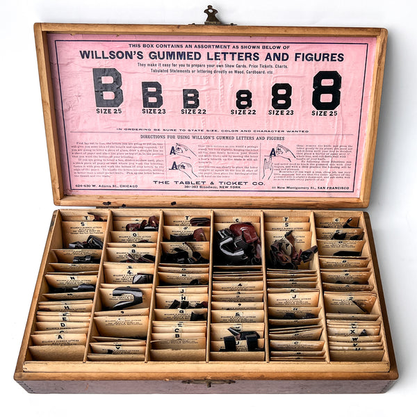 Combination Box Willson's Paper Letters and Figures