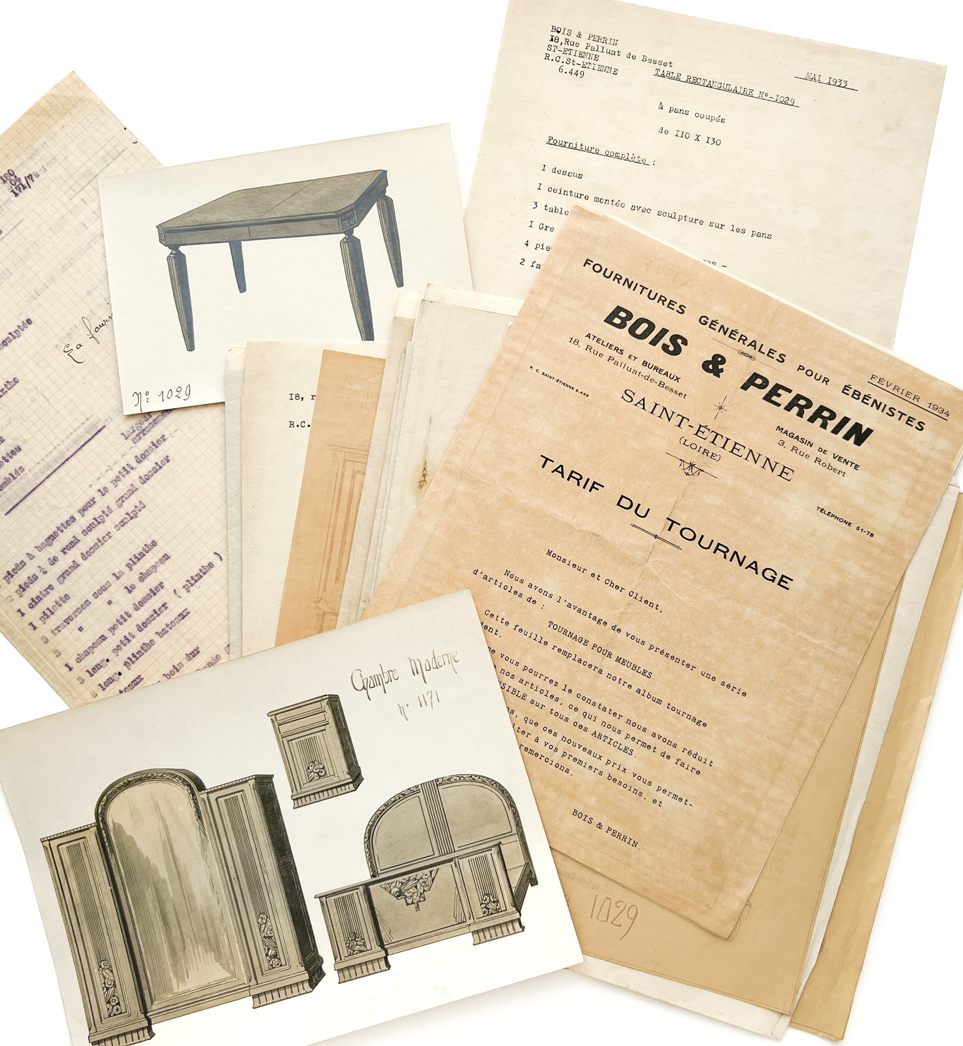 Bois & Perrin 1930s furniture and cabinetmakers' supply catalog ephemera