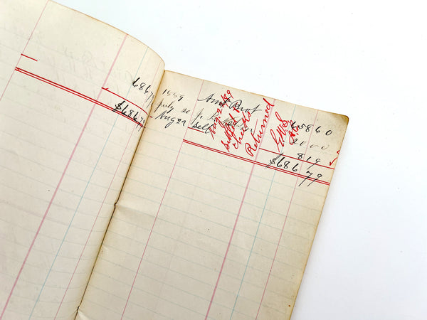 William Mann leather account book produced for First National Bank, Mt. Pleasant, Pa.