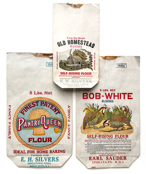 (3) color lithograph flour bags