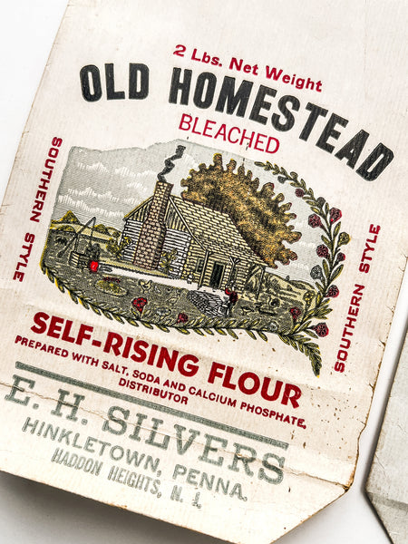 (3) color lithograph flour bags