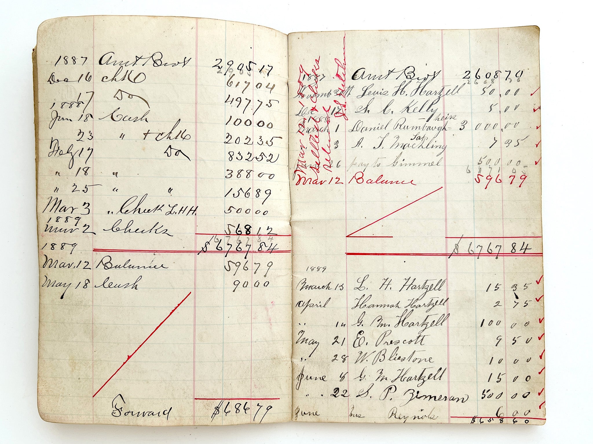 William Mann leather account book produced for First National Bank, Mt. Pleasant, Pa.