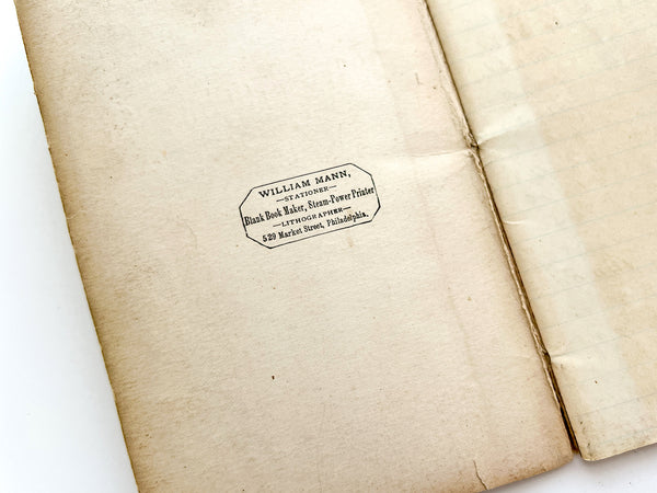 William Mann leather account book produced for First National Bank, Mt. Pleasant, Pa.