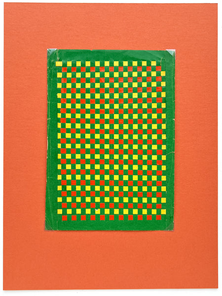 Paper weaving in green, yellow and orange