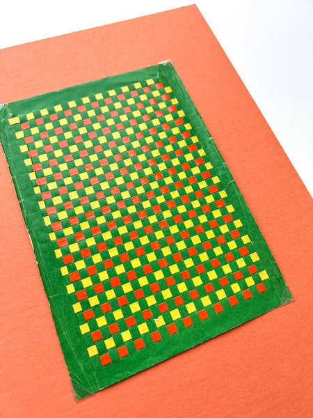 Paper weaving in green, yellow and orange