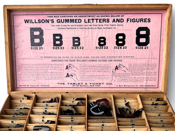 Combination Box Willson's Paper Letters and Figures