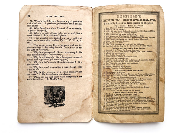 Home Pastimes; or Agreeable Exercises for the Mind, consisting of Enigmas, Charades Conundrums, etc