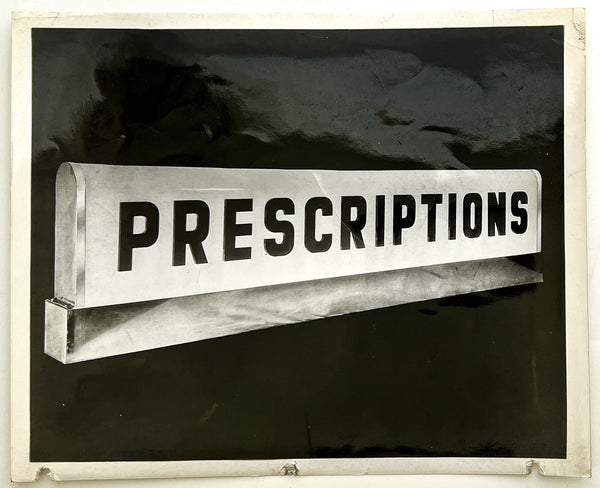 Specimen photo, "Prescriptions" trade sign