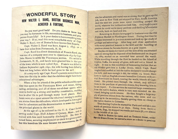 Wonderful Story About Capt. Rand (cover title)