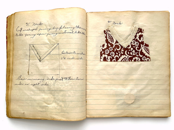 Early twentieth-century American sewing skill notebook