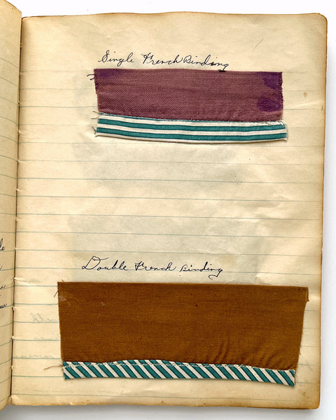 Early twentieth-century American sewing skill notebook