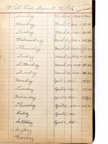 1925 ledger book, revisited in 1946