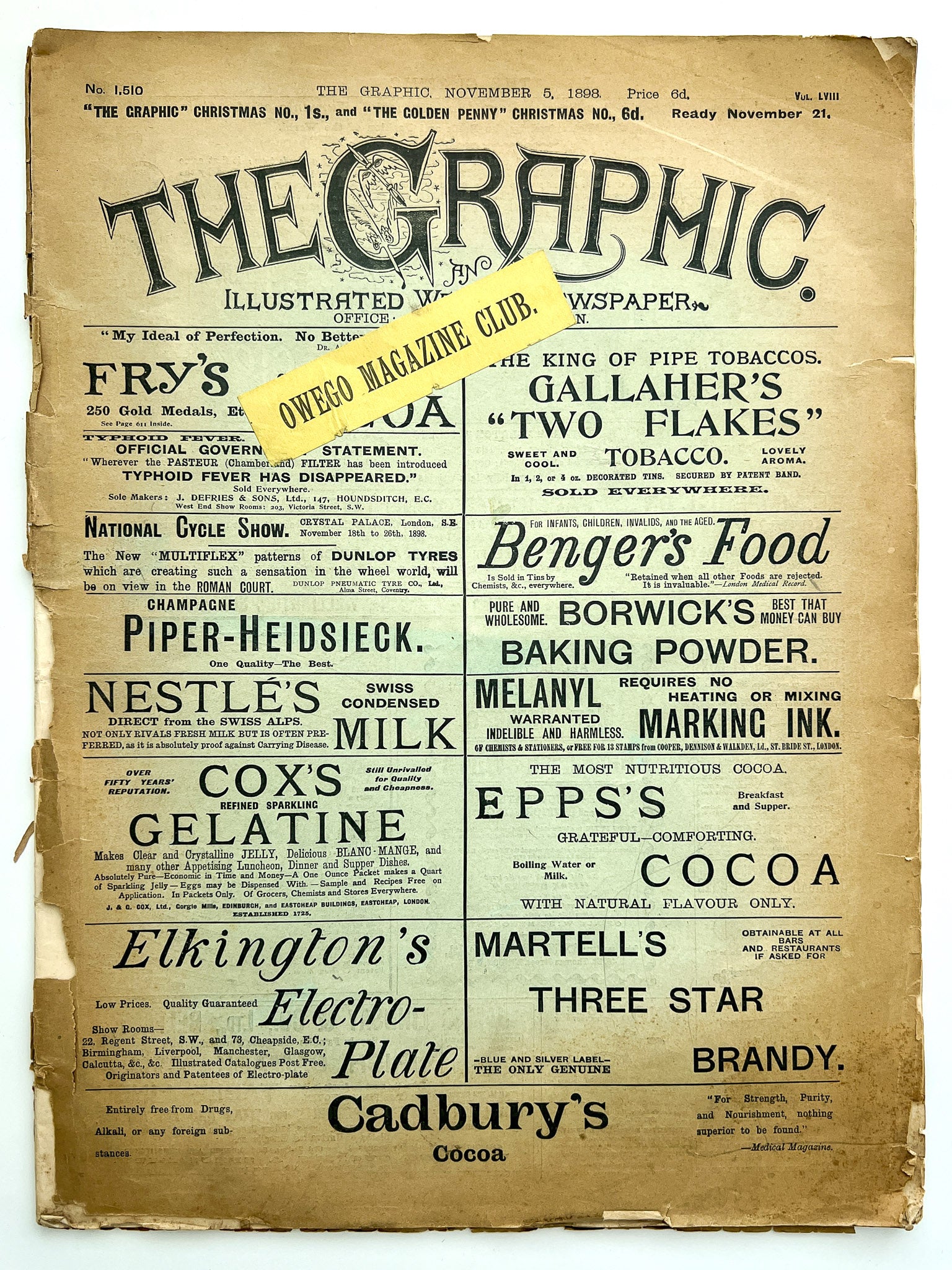 The Graphic: An Illustrated Weekly Newspaper. No. 1510, Vol