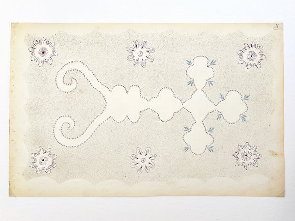 Abstract border design for ornamental penwork, France 19C