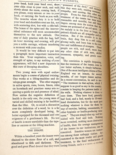 Dio Lewis' Nuggets. Volume I, Nos. 1 & 5. August & December, 1885.