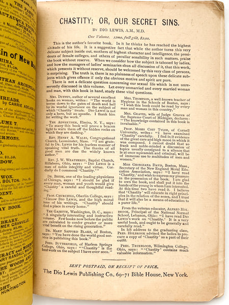 Dio Lewis' Nuggets. Volume I, Nos. 1 & 5. August & December, 1885.