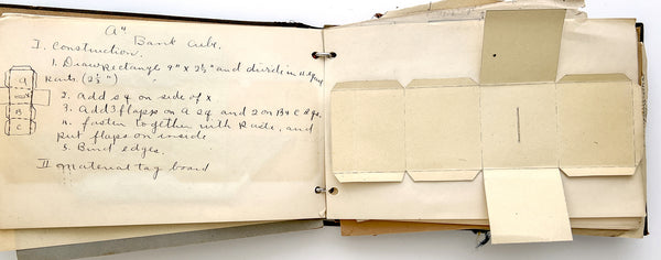 San Diego Normal School student's binder of manuscript notes, construction examples & Milton Bradley samples, ca. 1913-1917 (incl. 1913 Kindergarten Supplies catalog)