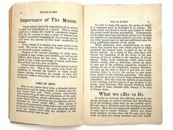 Wealth in Mice: An appeal for a more extensive propagation of white mice