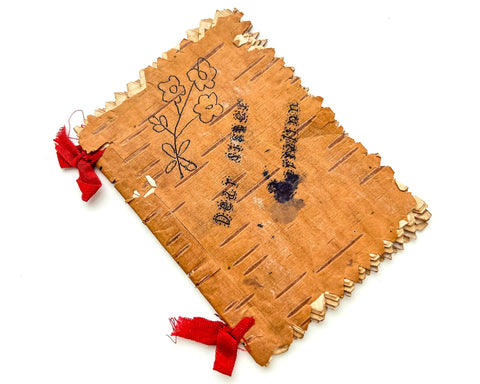 A young woman’s illustrated letter to her sister in a birch bark booklet